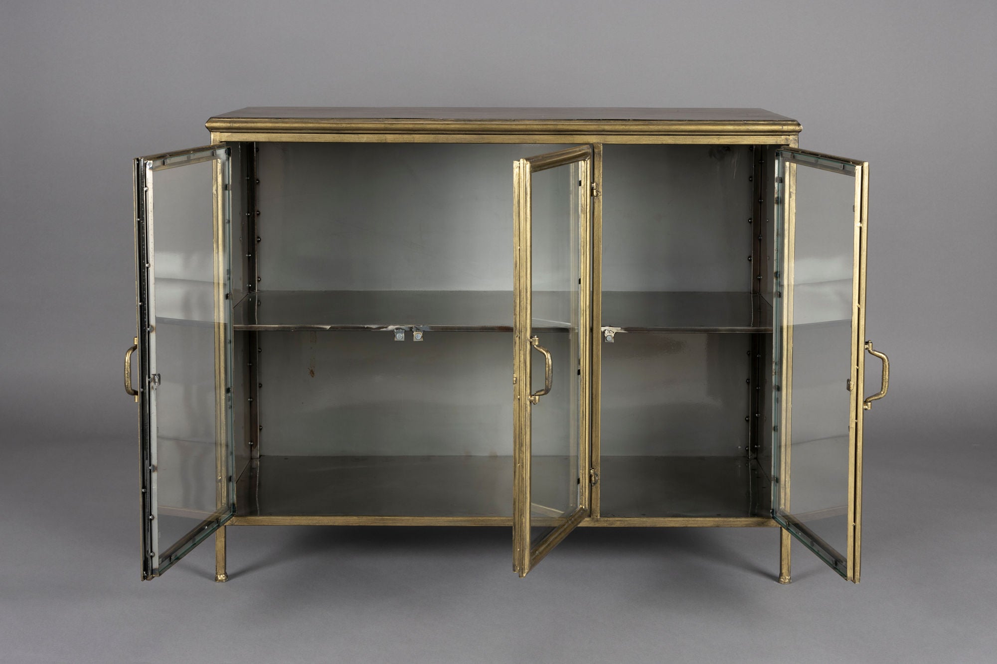 Dutchbone Gertlush Brass & Clear Glass Sideboard